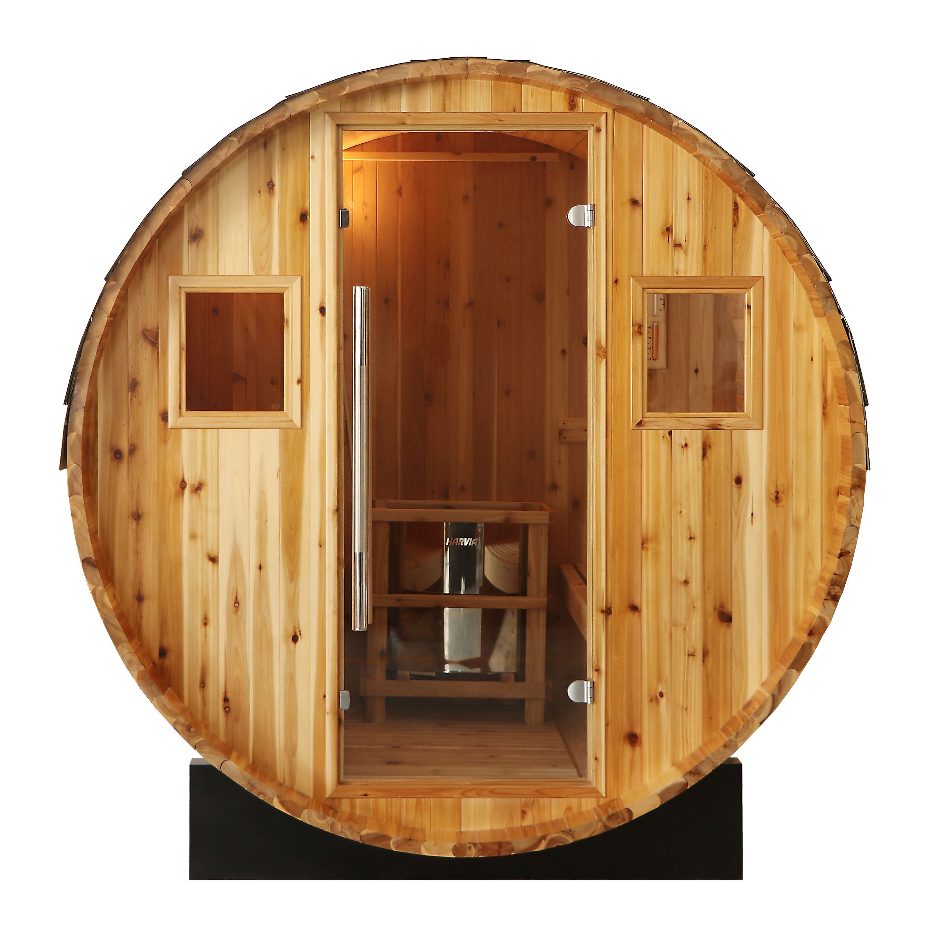 SunRay Aurora 2-4 Person Barrel Sauna with Harvia 6kW Heater