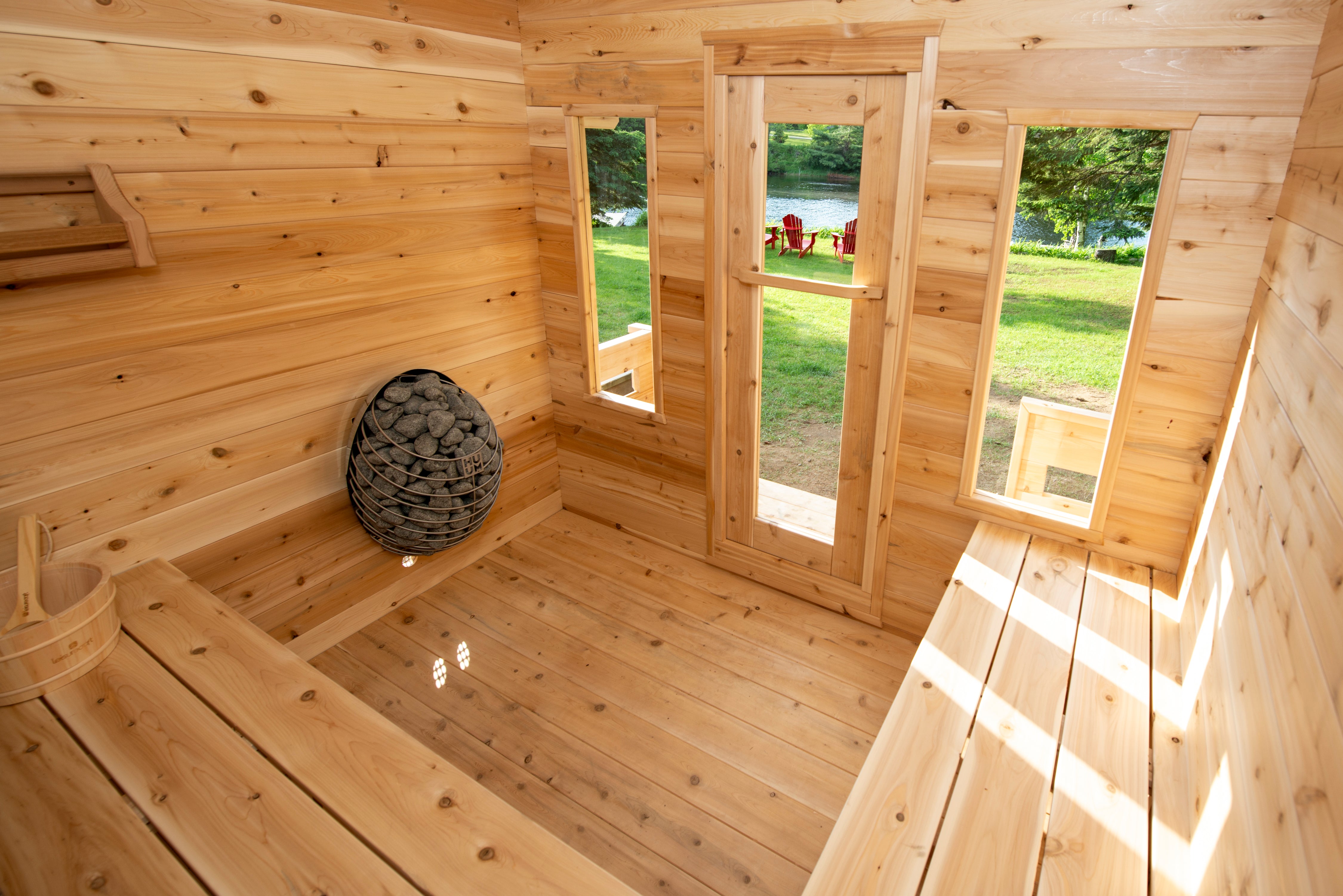LeisureCraft Georgian Cabin Sauna with Porch