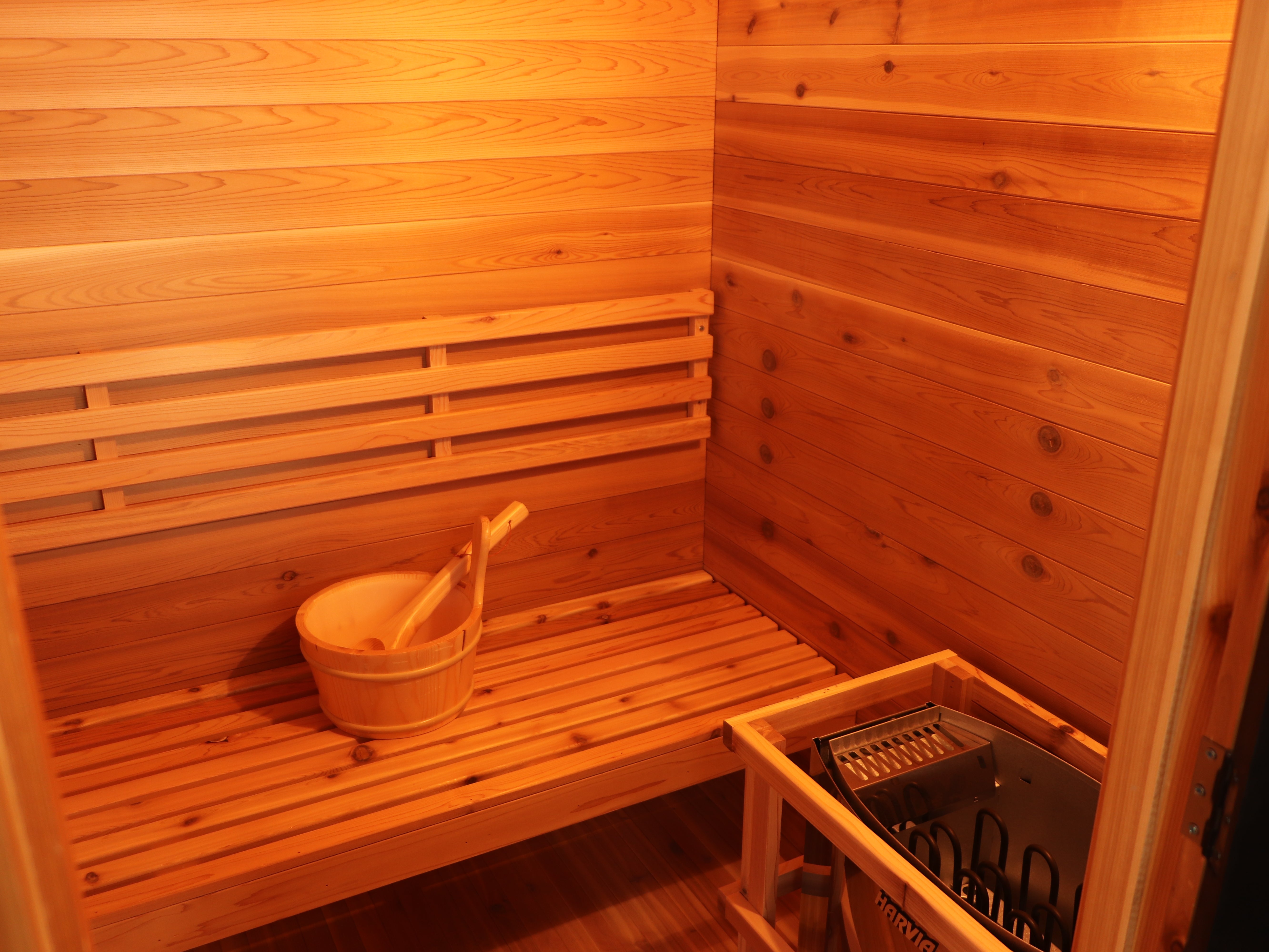 SunRay Seneca 3-Person Contemporary Outdoor Sauna With Harvia Heater