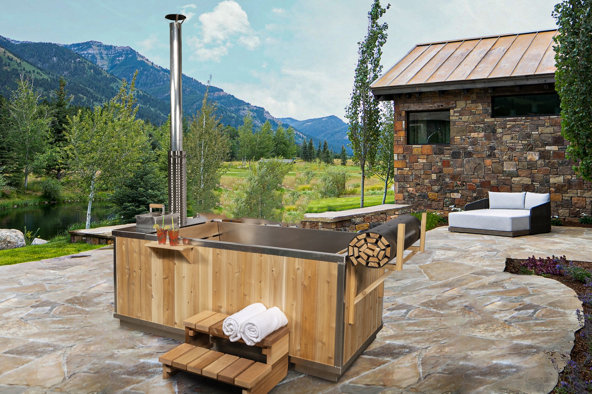 LeisureCraft The Starlight Wood Burning Hot Tub