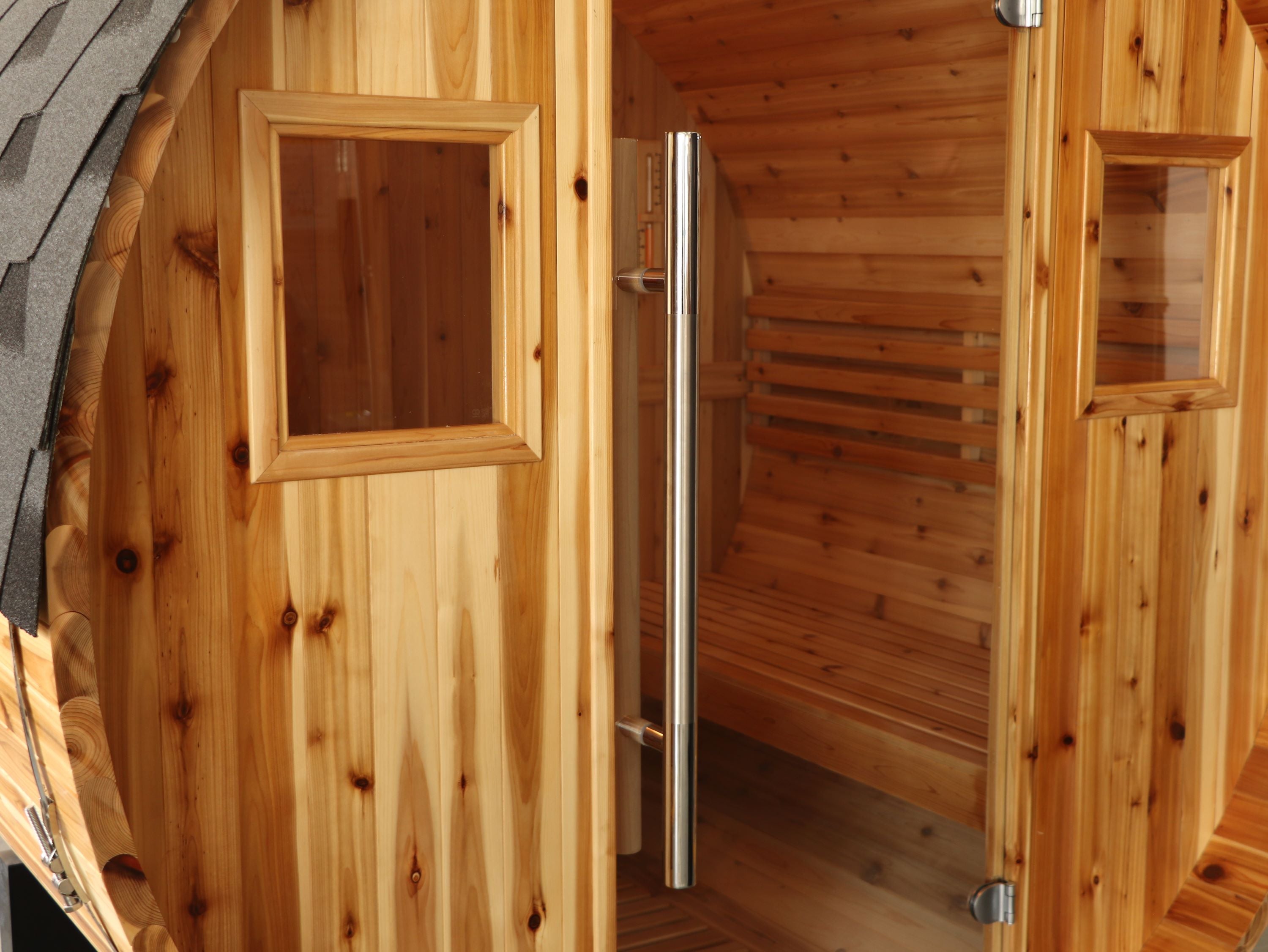 SunRay Aurora 2-4 Person Barrel Sauna with Harvia 6kW Heater