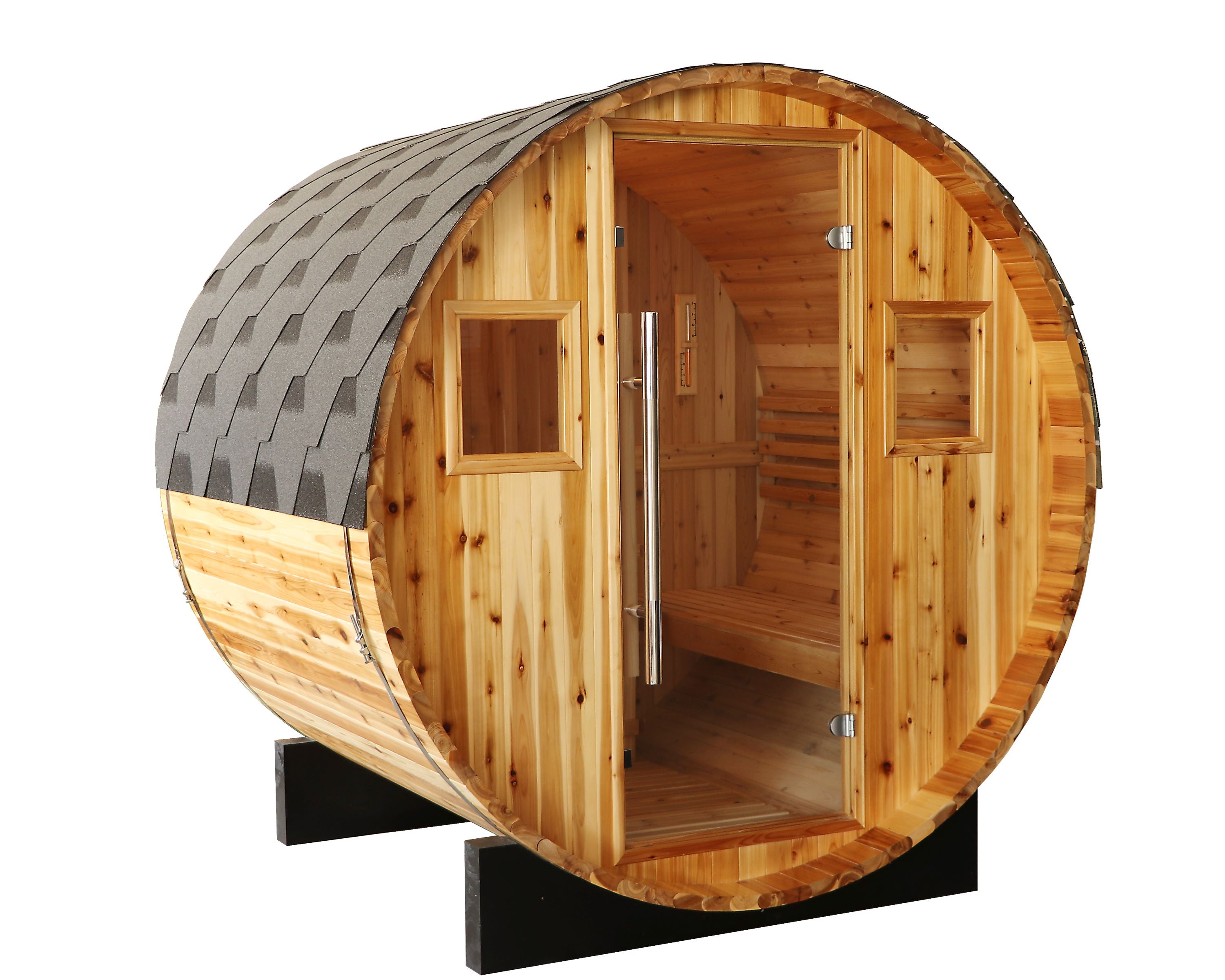 SunRay Aurora 2-4 Person Barrel Sauna with Harvia 6kW Heater