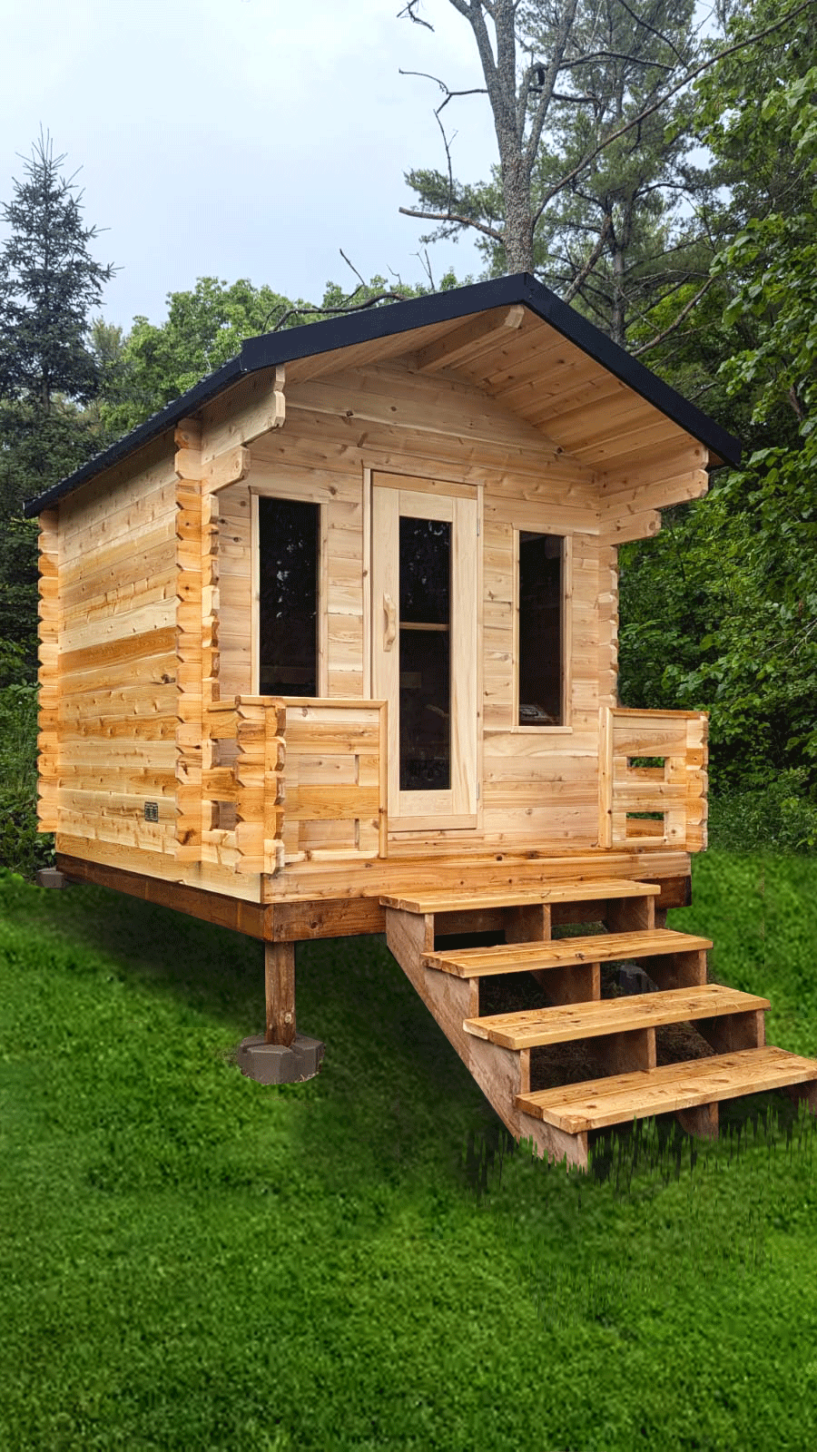 LeisureCraft Georgian Cabin Sauna with Porch