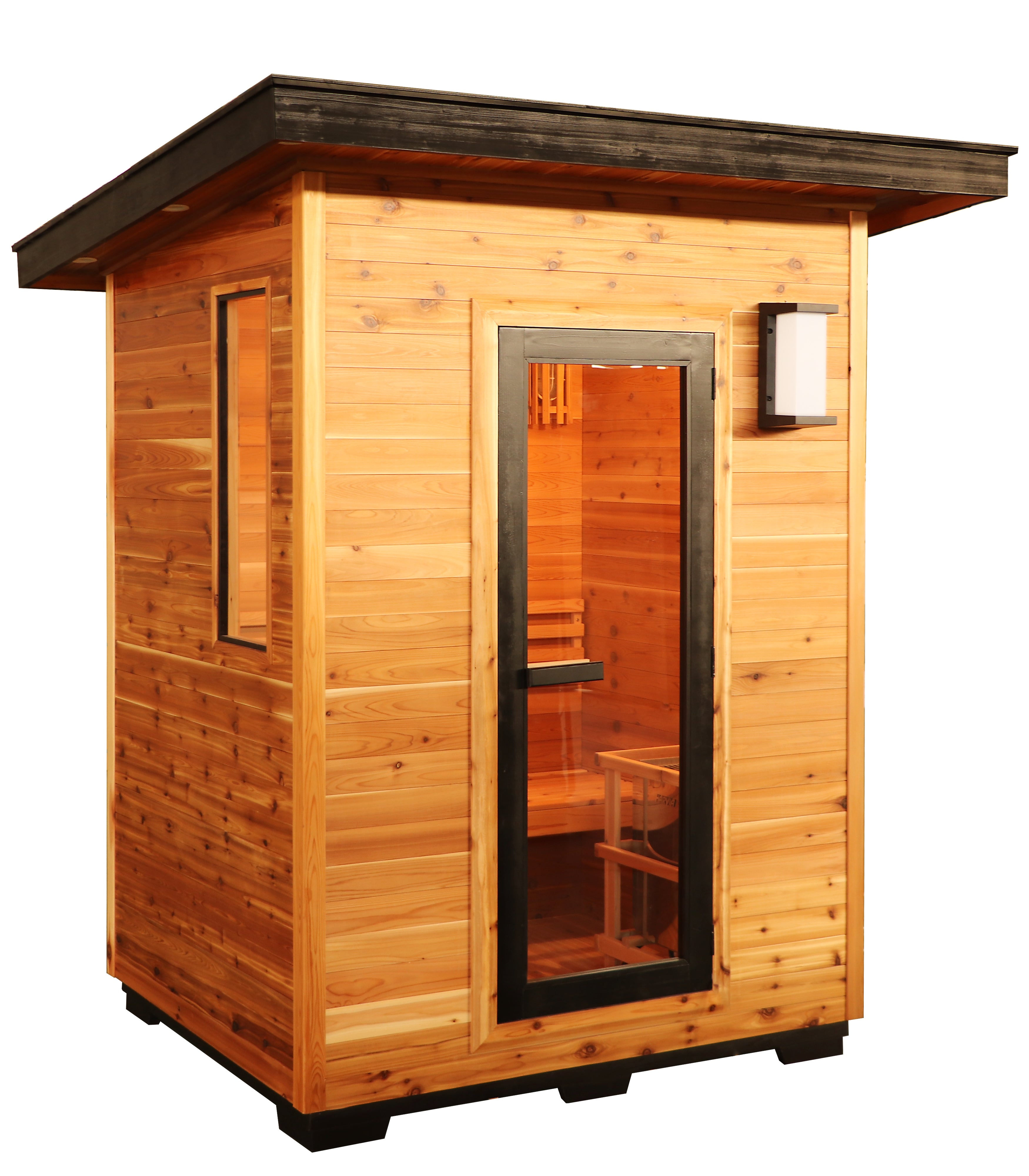 SunRay Seneca 3-Person Contemporary Outdoor Sauna With Harvia Heater
